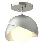 Brooklyn Double Shade Semi Flush Light - Sterling / Vintage Platinum