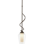 Flora Down Light Pendant - Bronze / Opal and Seeded