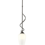 Flora Down Light Pendant - Dark Smoke / Opal