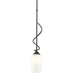 Flora Down Light Pendant - Natural Iron / Opal
