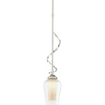 Flora Down Light Pendant - Sterling / Opal and Seeded