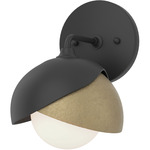 Brooklyn Double Shade Wall Sconce - Black / Soft Gold