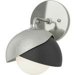 Brooklyn Double Shade Wall Sconce - Sterling / Black