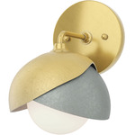 Brooklyn Double Shade Wall Sconce - Modern Brass / Vintage Platinum