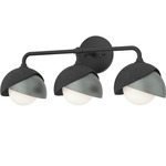 Brooklyn Double Shade Bathroom Vanity Light - Black / Vintage Platinum