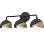 Brooklyn Double Shade Bathroom Vanity Light - Black / Soft Gold