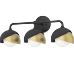 Brooklyn Double Shade Bathroom Vanity Light - Black / Modern Brass