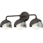 Brooklyn Double Shade Bathroom Vanity Light - Oil Rubbed Bronze / Sterling