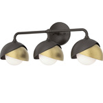 Brooklyn Double Shade Bathroom Vanity Light - Oil Rubbed Bronze / Modern Brass