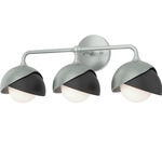 Brooklyn Double Shade Bathroom Vanity Light - Vintage Platinum / Black