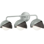 Brooklyn Double Shade Bathroom Vanity Light - Vintage Platinum / Oil Rubbed Bronze