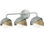 Brooklyn Double Shade Bathroom Vanity Light - Vintage Platinum / Soft Gold
