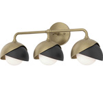 Brooklyn Double Shade Bathroom Vanity Light - Soft Gold / Black