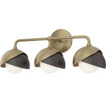 Brooklyn Double Shade Bathroom Vanity Light - Soft Gold / Oil Rubbed Bronze