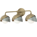 Brooklyn Double Shade Bathroom Vanity Light - Soft Gold / Vintage Platinum