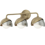 Brooklyn Double Shade Bathroom Vanity Light - Soft Gold / Sterling