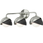 Brooklyn Double Shade Bathroom Vanity Light - Sterling / Black