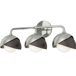 Brooklyn Double Shade Bathroom Vanity Light - Sterling / Oil Rubbed Bronze