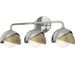 Brooklyn Double Shade Bathroom Vanity Light - Sterling / Soft Gold