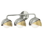 Brooklyn Double Shade Bathroom Vanity Light - Sterling / Modern Brass