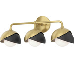 Brooklyn Double Shade Bathroom Vanity Light - Modern Brass / Black