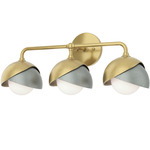 Brooklyn Double Shade Bathroom Vanity Light - Modern Brass / Vintage Platinum