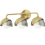 Brooklyn Double Shade Bathroom Vanity Light - Modern Brass / Sterling