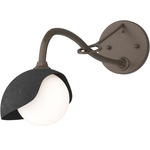 Brooklyn Long Arm Single Shade Wall Sconce - Bronze / Black