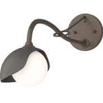 Brooklyn Long Arm Single Shade Wall Sconce - Bronze / Natural Iron