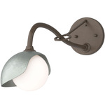 Brooklyn Long Arm Single Shade Wall Sconce - Bronze / Vintage Platinum