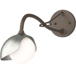Brooklyn Long Arm Single Shade Wall Sconce - Bronze / Sterling