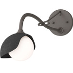 Brooklyn Long Arm Single Shade Wall Sconce - Dark Smoke / Black