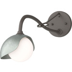 Brooklyn Long Arm Single Shade Wall Sconce - Dark Smoke / Vintage Platinum