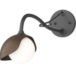 Brooklyn Long Arm Single Shade Wall Sconce - Black / Bronze