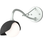 Brooklyn Long Arm Single Shade Wall Sconce - Vintage Platinum / Black