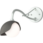 Brooklyn Long Arm Single Shade Wall Sconce - Vintage Platinum / Natural Iron