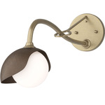 Brooklyn Long Arm Single Shade Wall Sconce - Soft Gold / Bronze