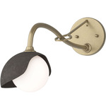 Brooklyn Long Arm Single Shade Wall Sconce - Soft Gold / Dark Smoke
