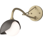 Brooklyn Long Arm Single Shade Wall Sconce - Soft Gold / Oil Rubbed Bronze