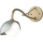 Brooklyn Long Arm Single Shade Wall Sconce - Soft Gold / Vintage Platinum