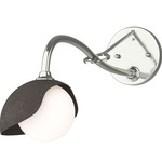 Brooklyn Long Arm Single Shade Wall Sconce - Sterling / Dark Smoke
