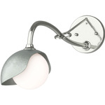Brooklyn Long Arm Single Shade Wall Sconce - Sterling / Vintage Platinum