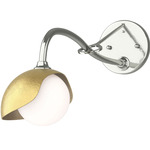 Brooklyn Long Arm Single Shade Wall Sconce - Sterling / Modern Brass