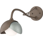 Brooklyn Double Shade Long Arm Wall Sconce - Bronze / Vintage Platinum