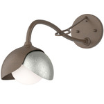 Brooklyn Double Shade Long Arm Wall Sconce - Bronze / Sterling