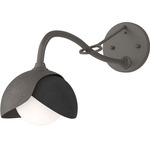 Brooklyn Double Shade Long Arm Wall Sconce - Dark Smoke / Black