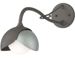 Brooklyn Double Shade Long Arm Wall Sconce - Dark Smoke / Vintage Platinum