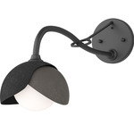 Brooklyn Double Shade Long Arm Wall Sconce - Black / Dark Smoke