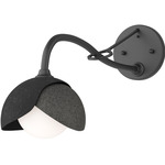 Brooklyn Double Shade Long Arm Wall Sconce - Black / Natural Iron