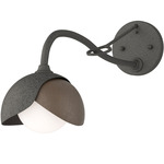 Brooklyn Double Shade Long Arm Wall Sconce - Natural Iron / Bronze